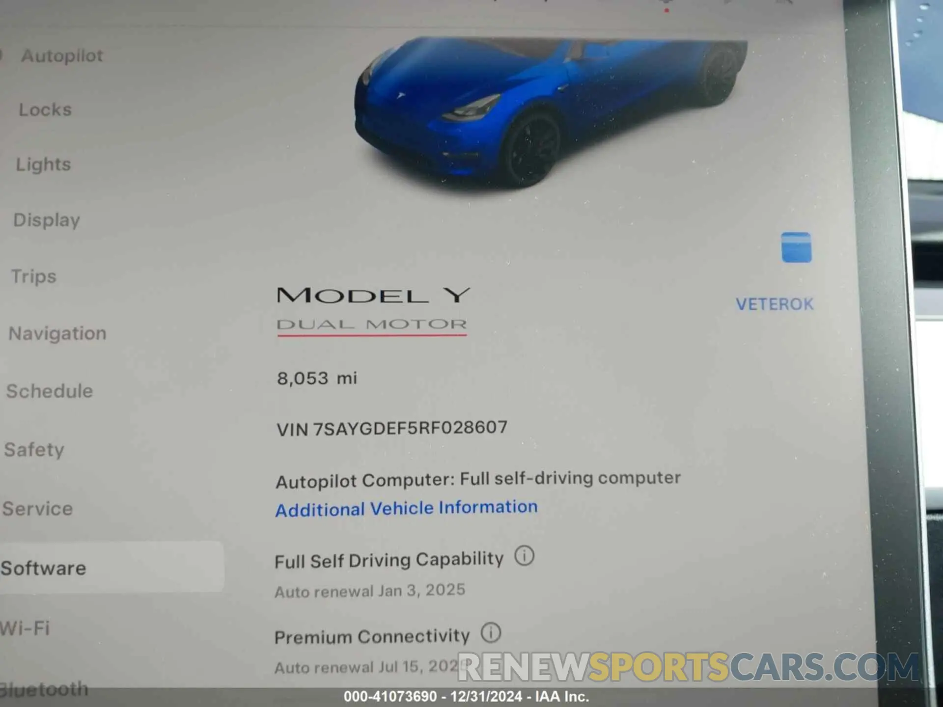 7 Photograph of a damaged car 7SAYGDEF5RF028607 TESLA MODEL Y 2024