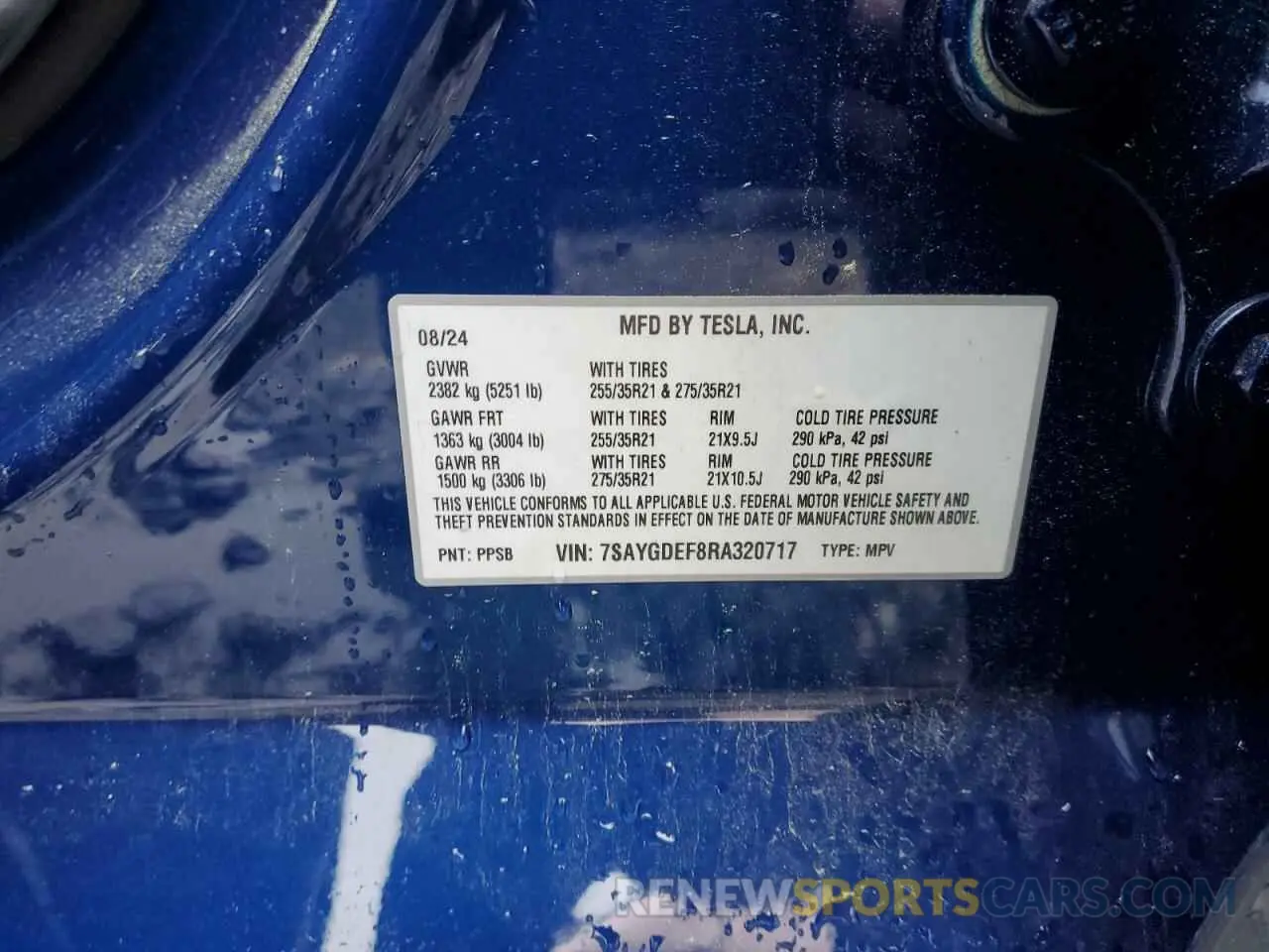 14 Photograph of a damaged car 7SAYGDEF8RA320717 TESLA MODEL Y 2024
