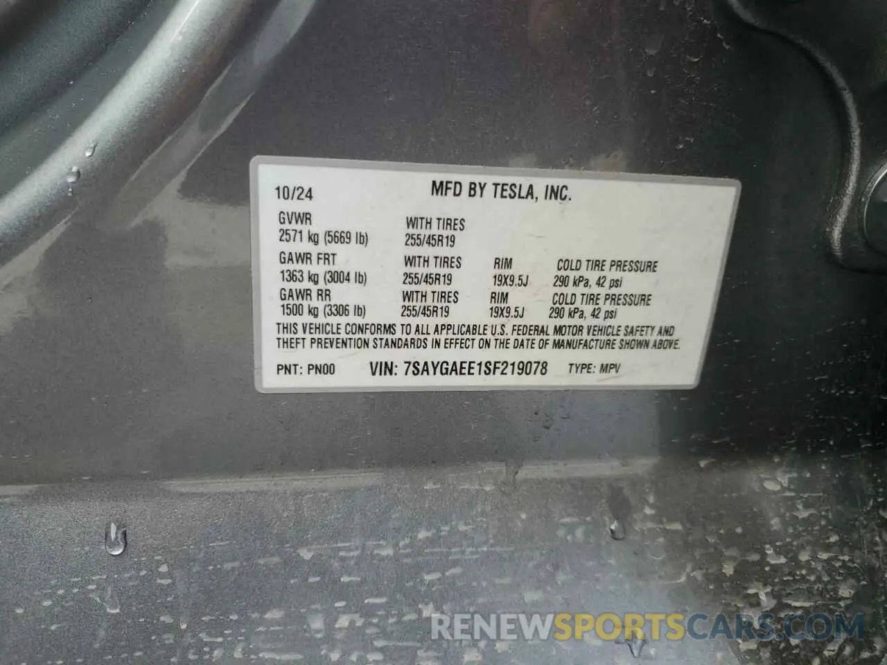 14 Photograph of a damaged car 7SAYGAEE1SF219078 TESLA MODEL Y 2025