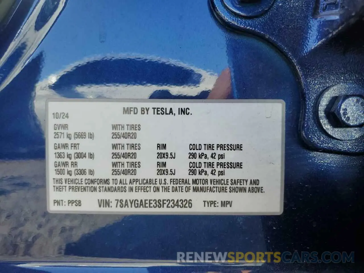 16 Photograph of a damaged car 7SAYGAEE3SF234326 TESLA MODEL Y 2025