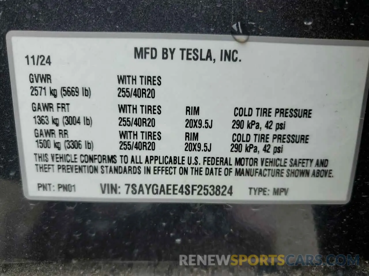 12 Photograph of a damaged car 7SAYGAEE4SF253824 TESLA MODEL Y 2025