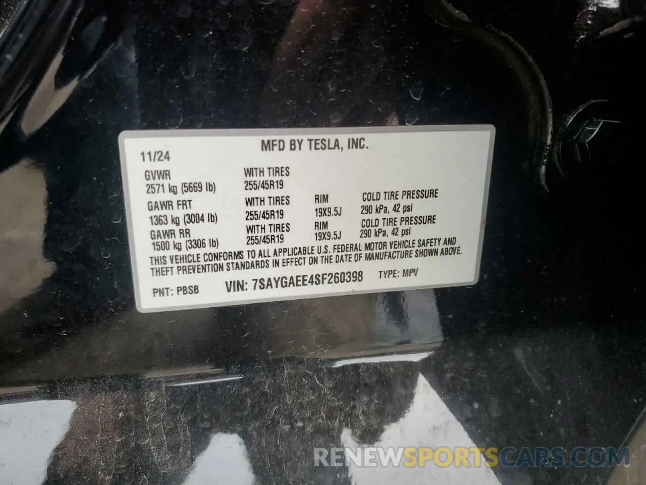 12 Photograph of a damaged car 7SAYGAEE4SF260398 TESLA MODEL Y 2025