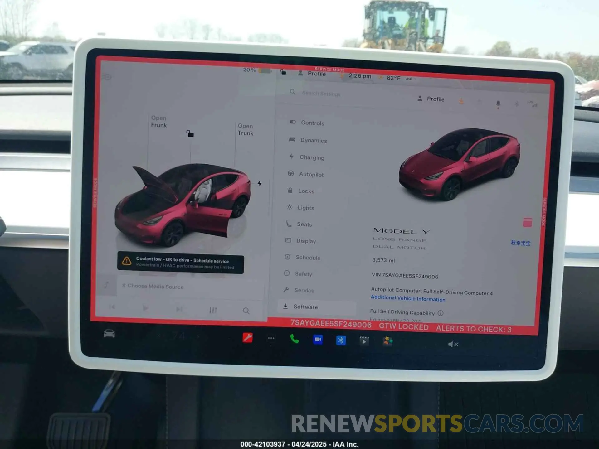 7 Photograph of a damaged car 7SAYGAEE5SF249006 TESLA MODEL Y 2025