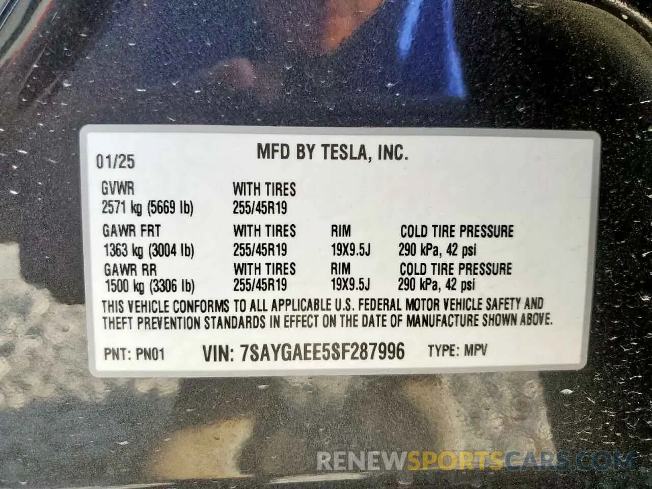 12 Photograph of a damaged car 7SAYGAEE5SF287996 TESLA MODEL Y 2025