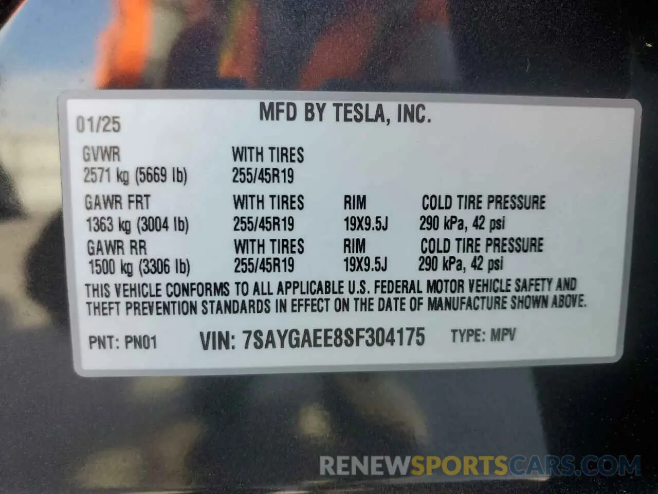12 Photograph of a damaged car 7SAYGAEE8SF304175 TESLA MODEL Y 2025