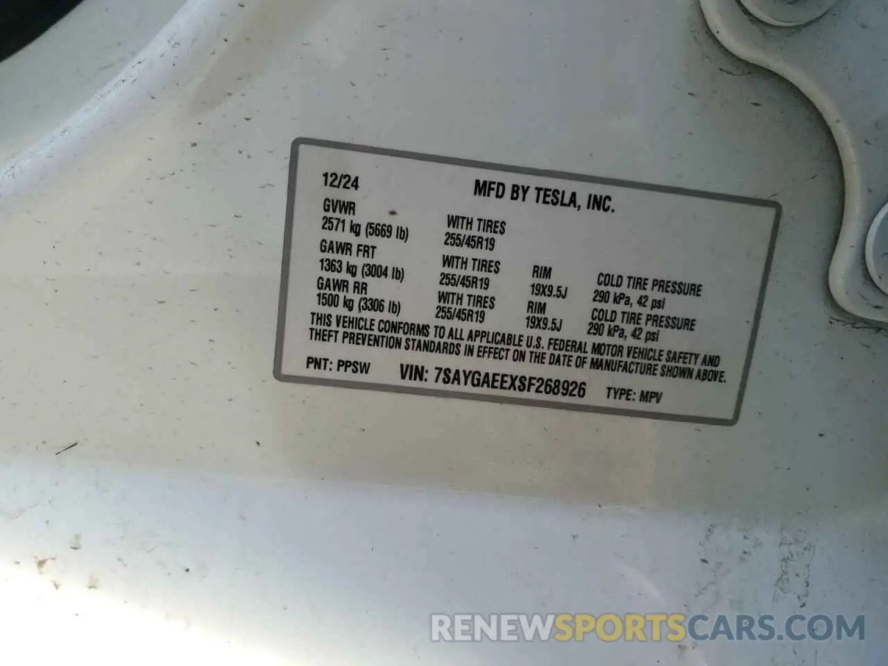 14 Photograph of a damaged car 7SAYGAEEXSF268926 TESLA MODEL Y 2025