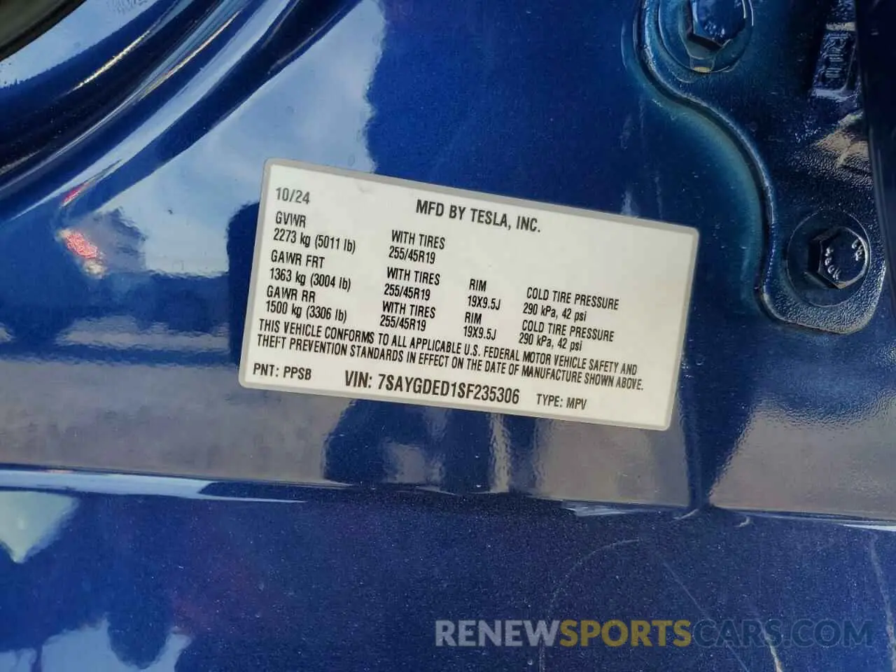 13 Photograph of a damaged car 7SAYGDED1SF235306 TESLA MODEL Y 2025