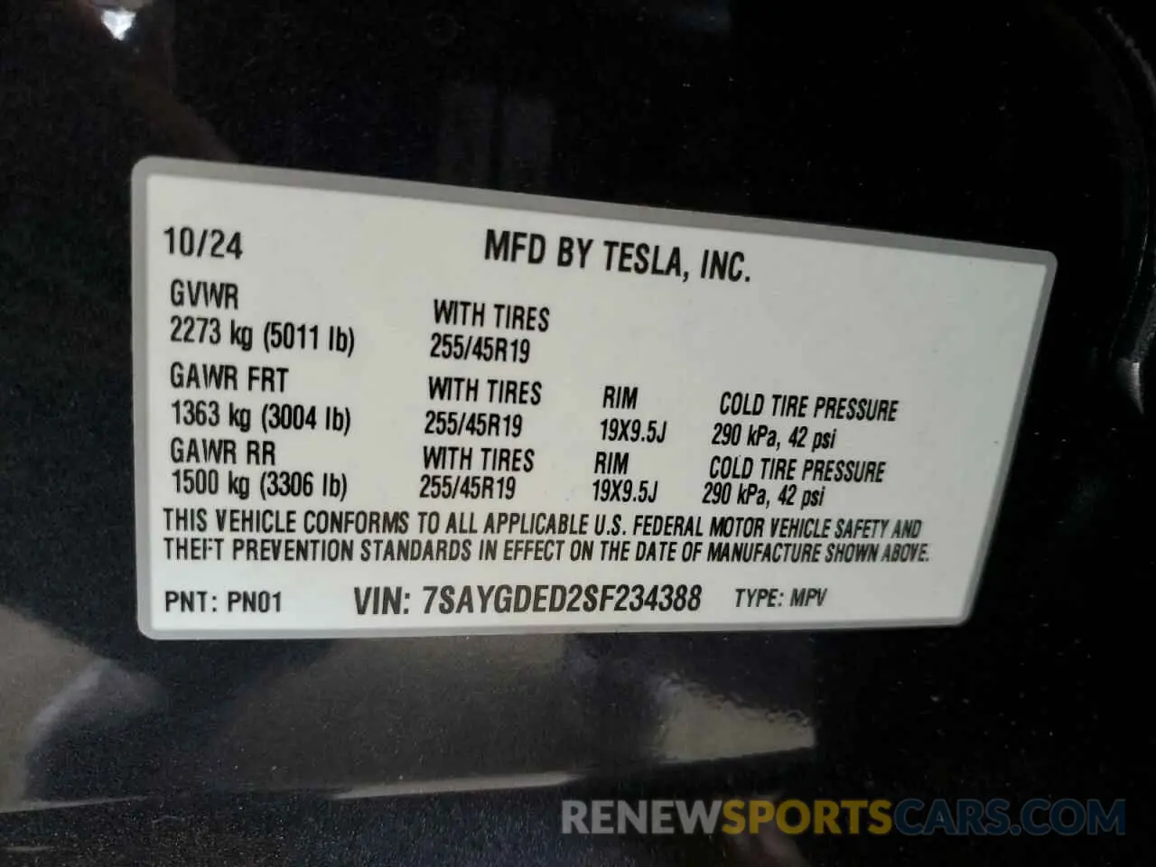 14 Photograph of a damaged car 7SAYGDED2SF234388 TESLA MODEL Y 2025