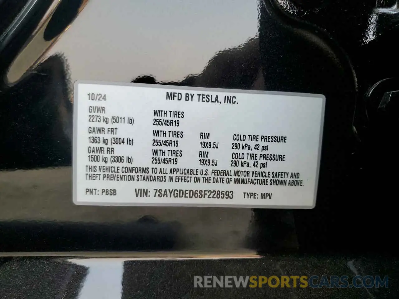 15 Photograph of a damaged car 7SAYGDED6SF228593 TESLA MODEL Y 2025