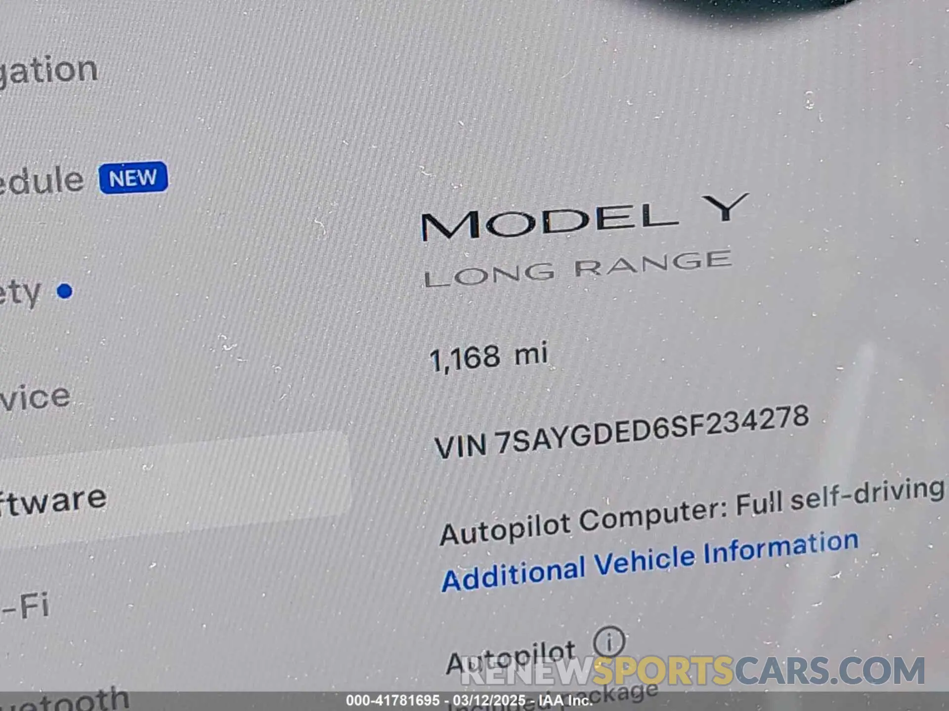 14 Photograph of a damaged car 7SAYGDED6SF234278 TESLA MODEL Y 2025
