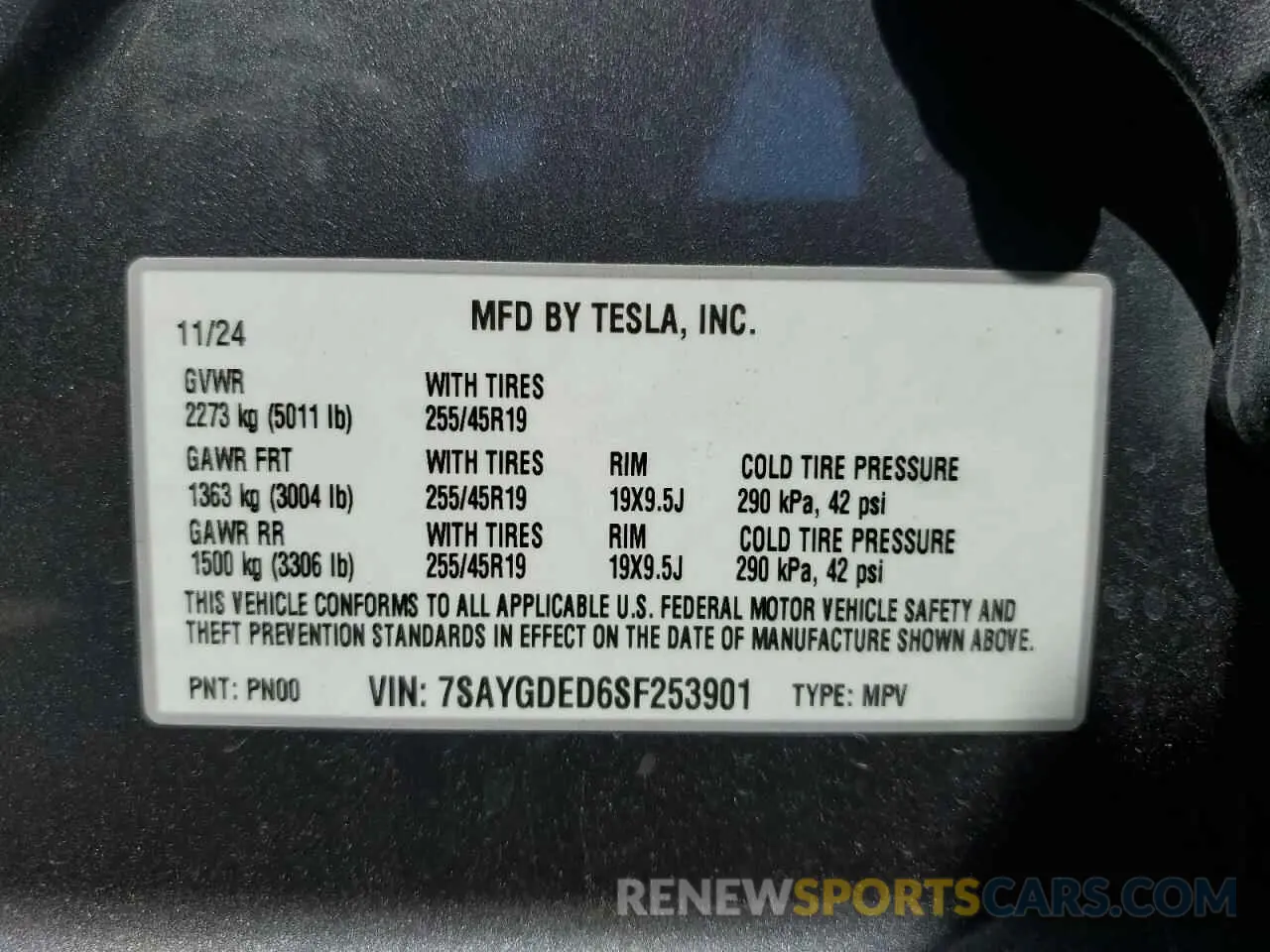 13 Photograph of a damaged car 7SAYGDED6SF253901 TESLA MODEL Y 2025