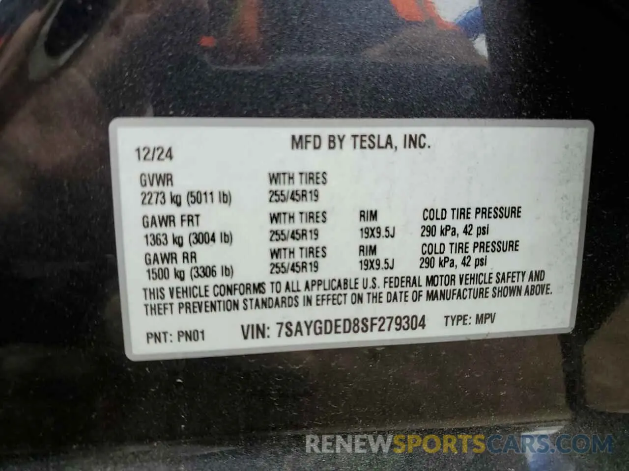 16 Photograph of a damaged car 7SAYGDED8SF279304 TESLA MODEL Y 2025