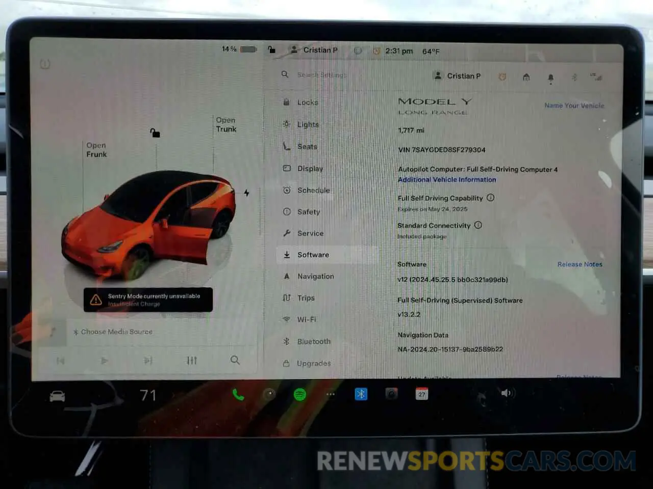 9 Photograph of a damaged car 7SAYGDED8SF279304 TESLA MODEL Y 2025