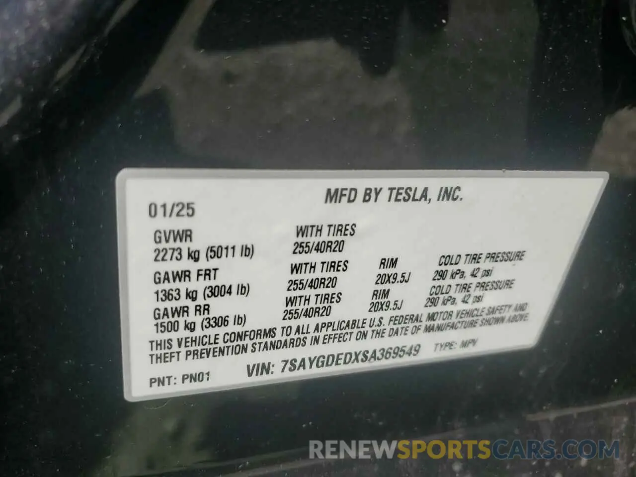 14 Photograph of a damaged car 7SAYGDEDXSA369549 TESLA MODEL Y 2025