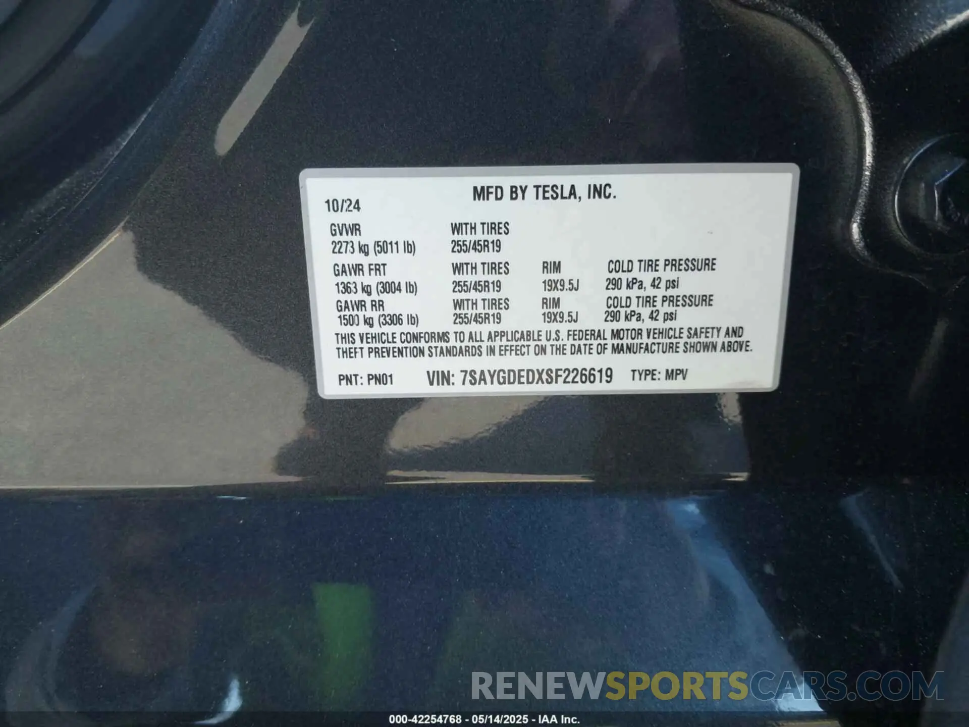 9 Photograph of a damaged car 7SAYGDEDXSF226619 TESLA MODEL Y 2025