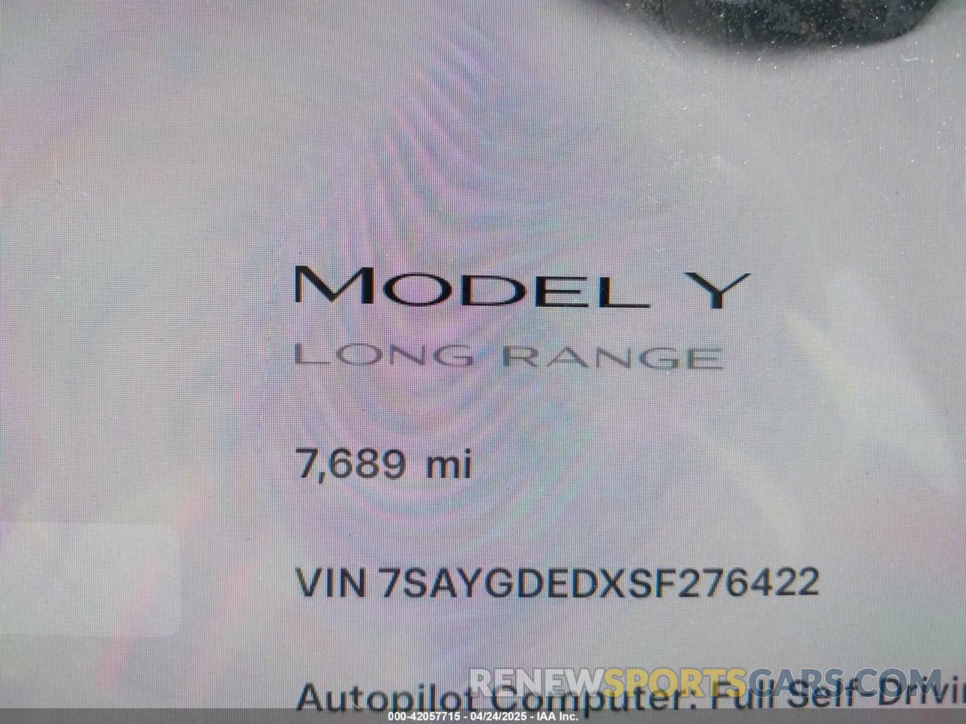 15 Photograph of a damaged car 7SAYGDEDXSF276422 TESLA MODEL Y 2025
