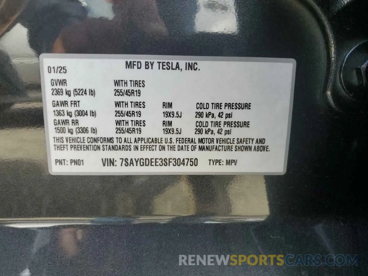 14 Photograph of a damaged car 7SAYGDEE3SF304750 TESLA MODEL Y 2025