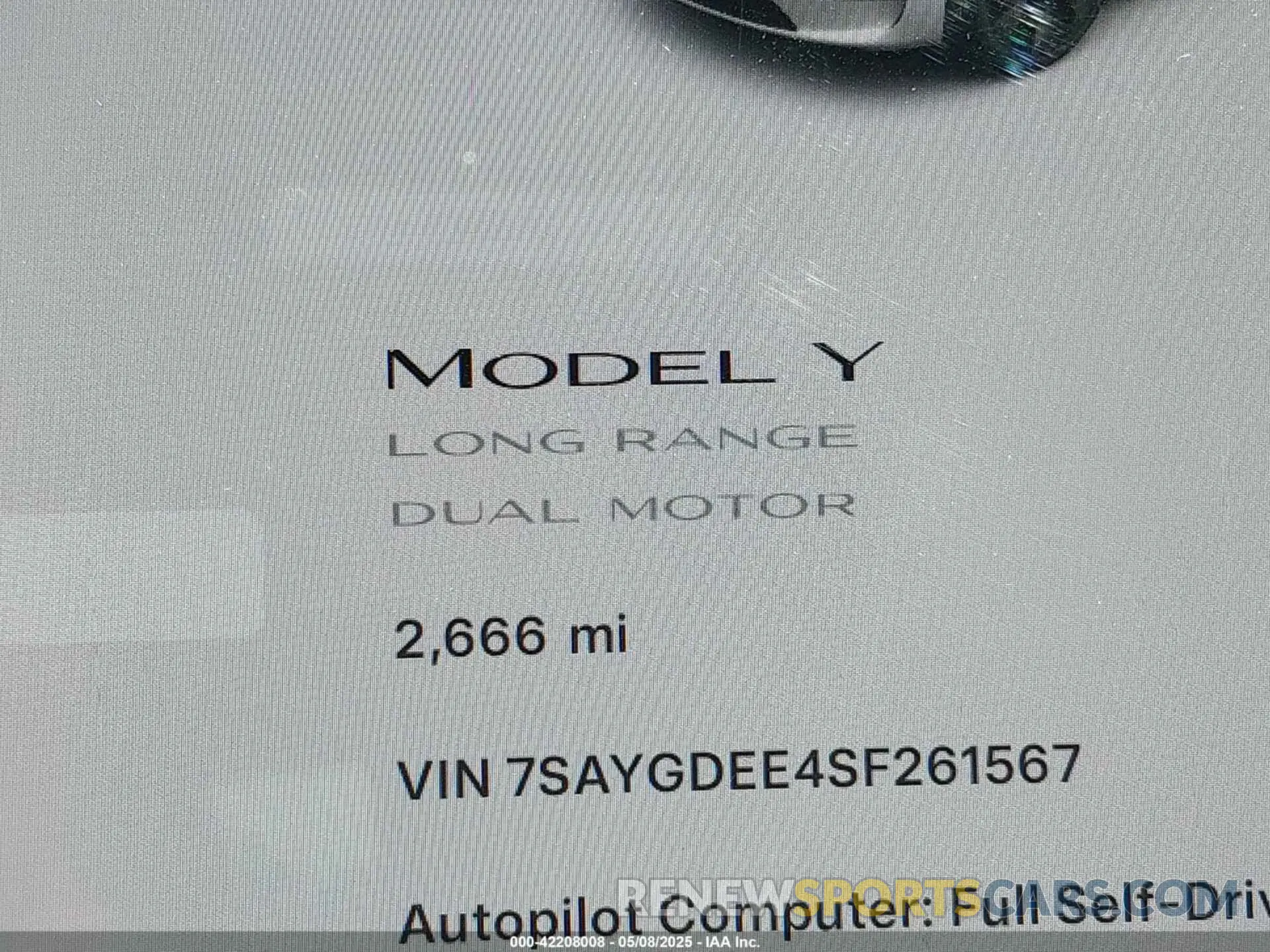 16 Photograph of a damaged car 7SAYGDEE4SF261567 TESLA MODEL Y 2025