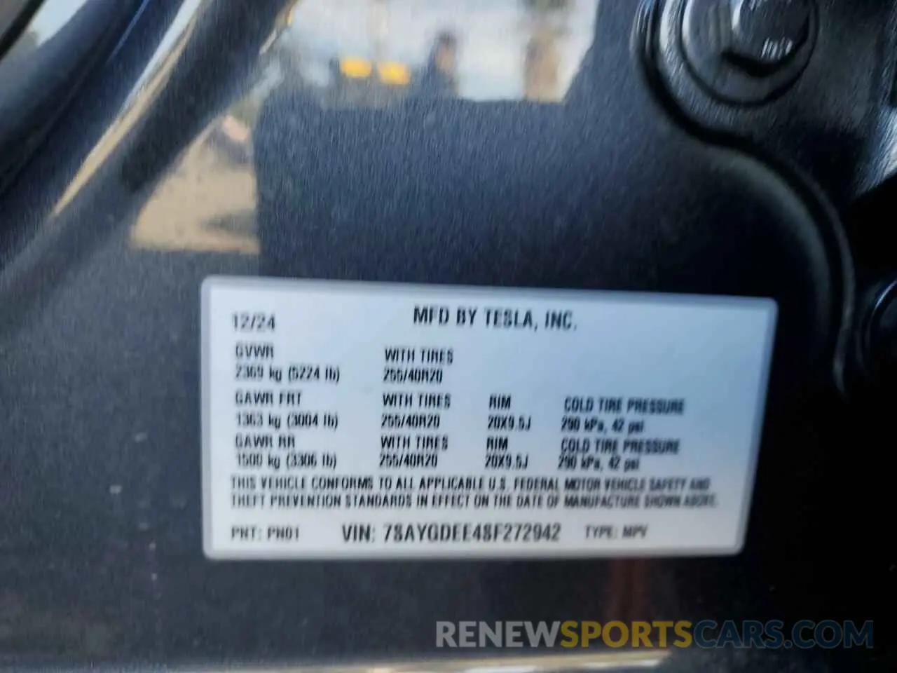 15 Photograph of a damaged car 7SAYGDEE4SF272942 TESLA MODEL Y 2025