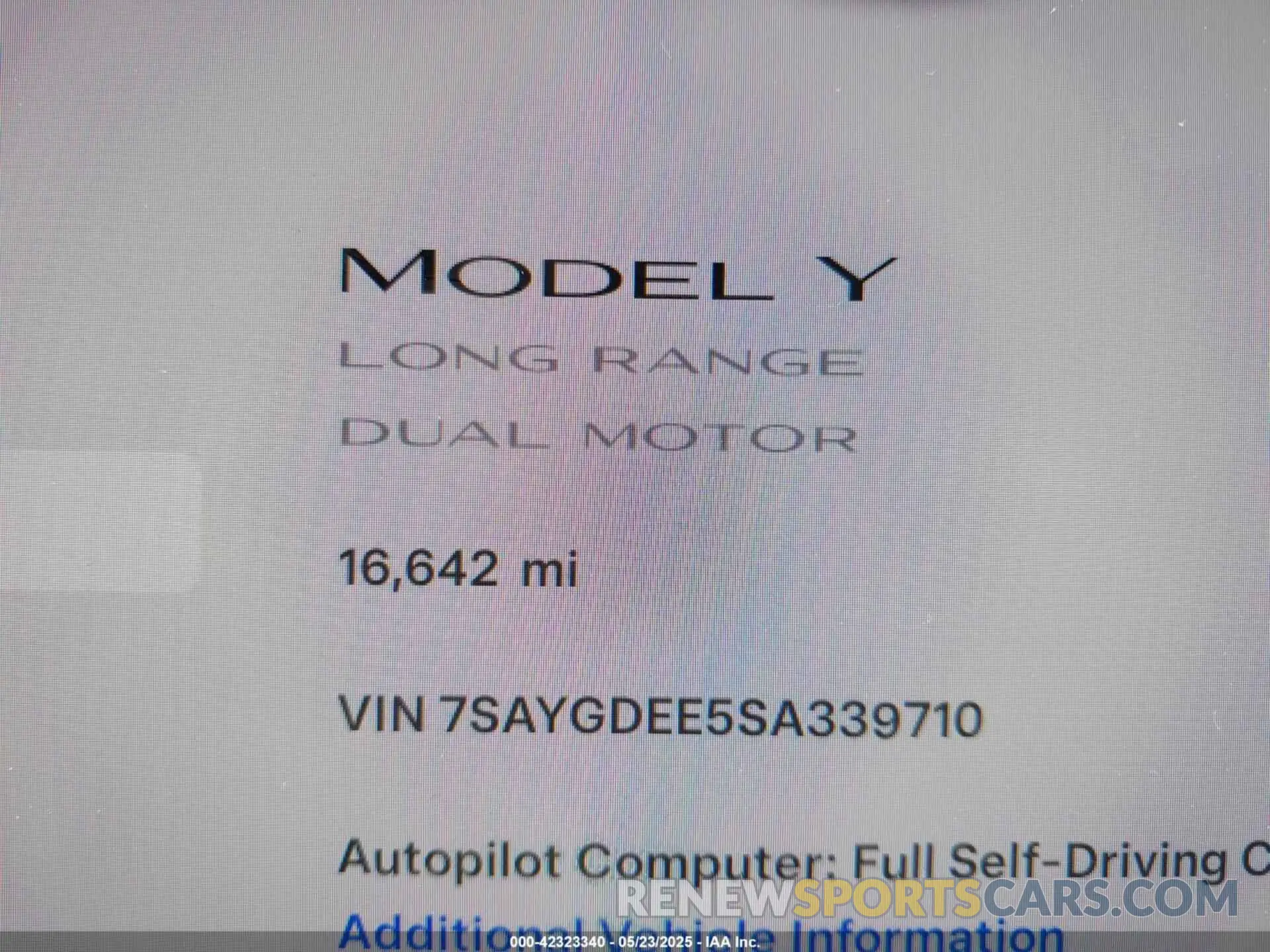 7 Photograph of a damaged car 7SAYGDEE5SA339710 TESLA MODEL Y 2025