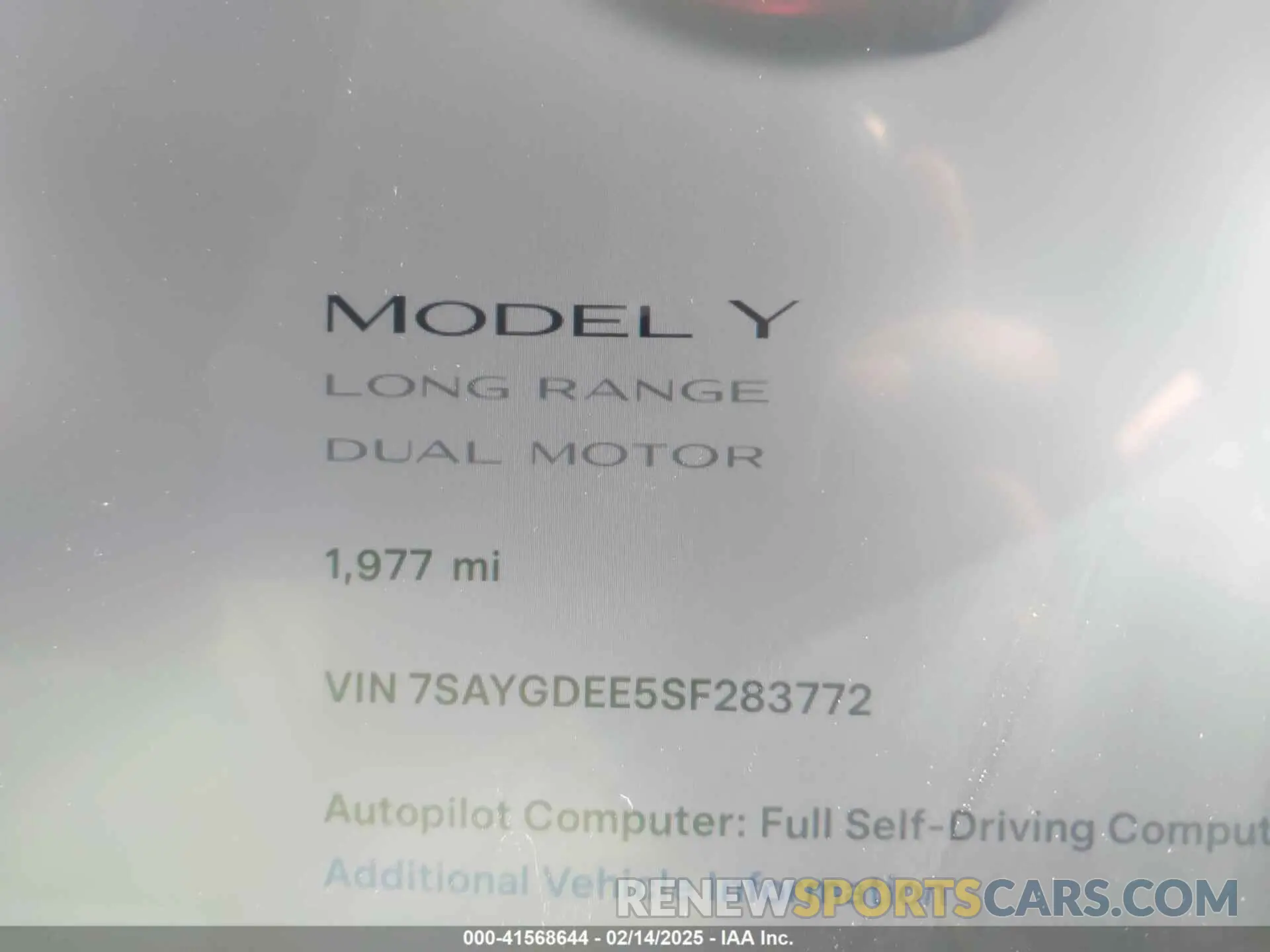 7 Photograph of a damaged car 7SAYGDEE5SF283772 TESLA MODEL Y 2025