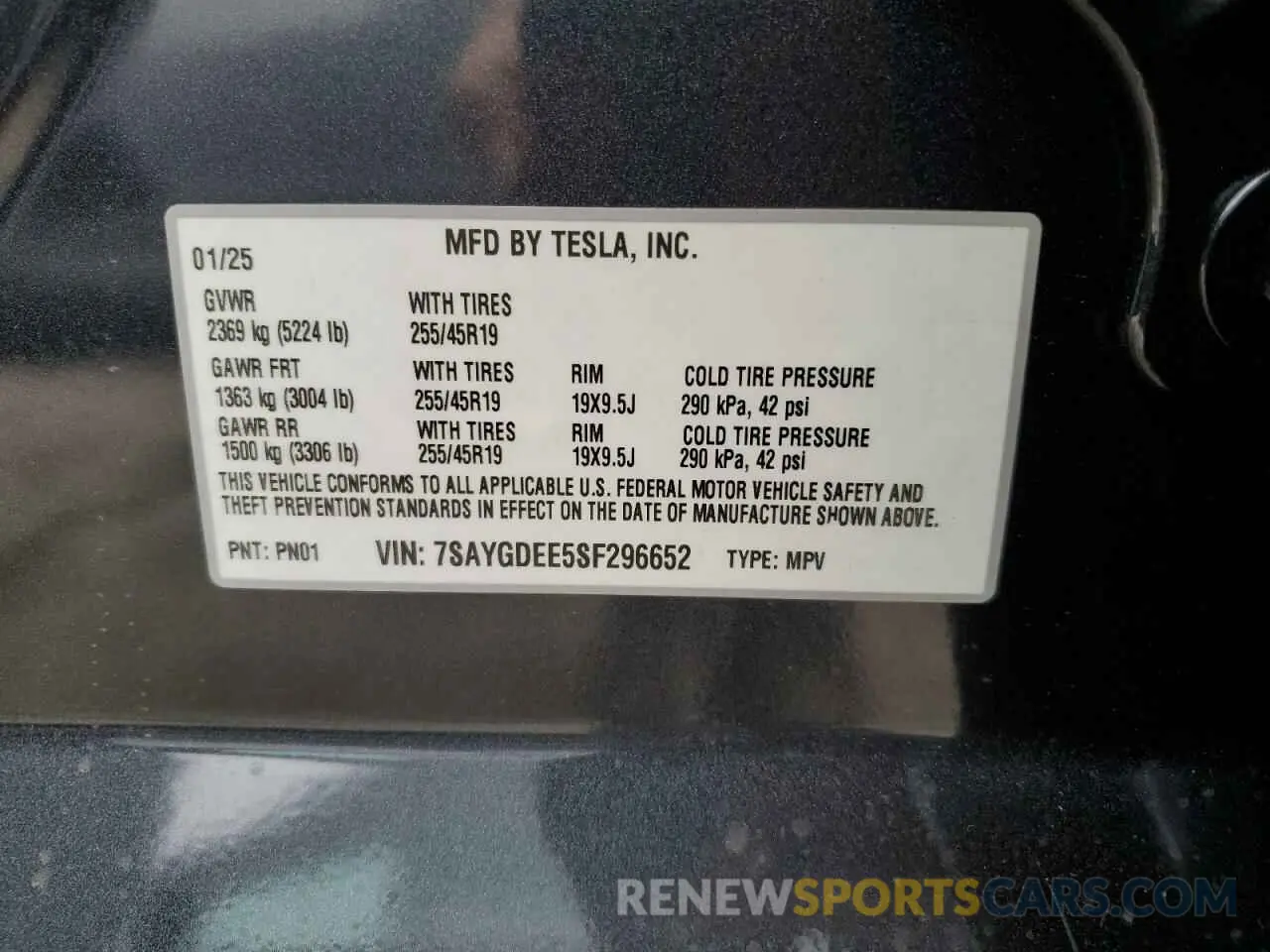 14 Photograph of a damaged car 7SAYGDEE5SF296652 TESLA MODEL Y 2025