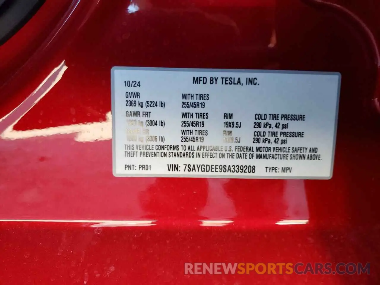 13 Photograph of a damaged car 7SAYGDEE9SA339208 TESLA MODEL Y 2025