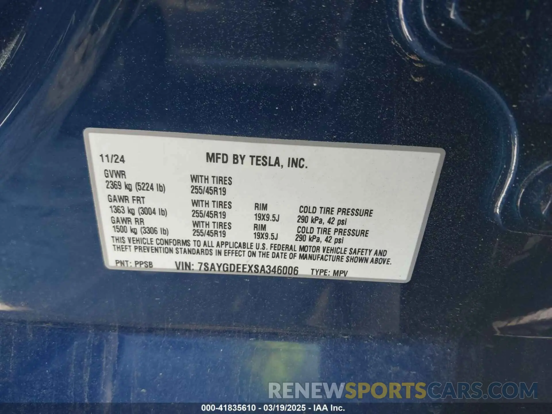 9 Photograph of a damaged car 7SAYGDEEXSA346006 TESLA MODEL Y 2025