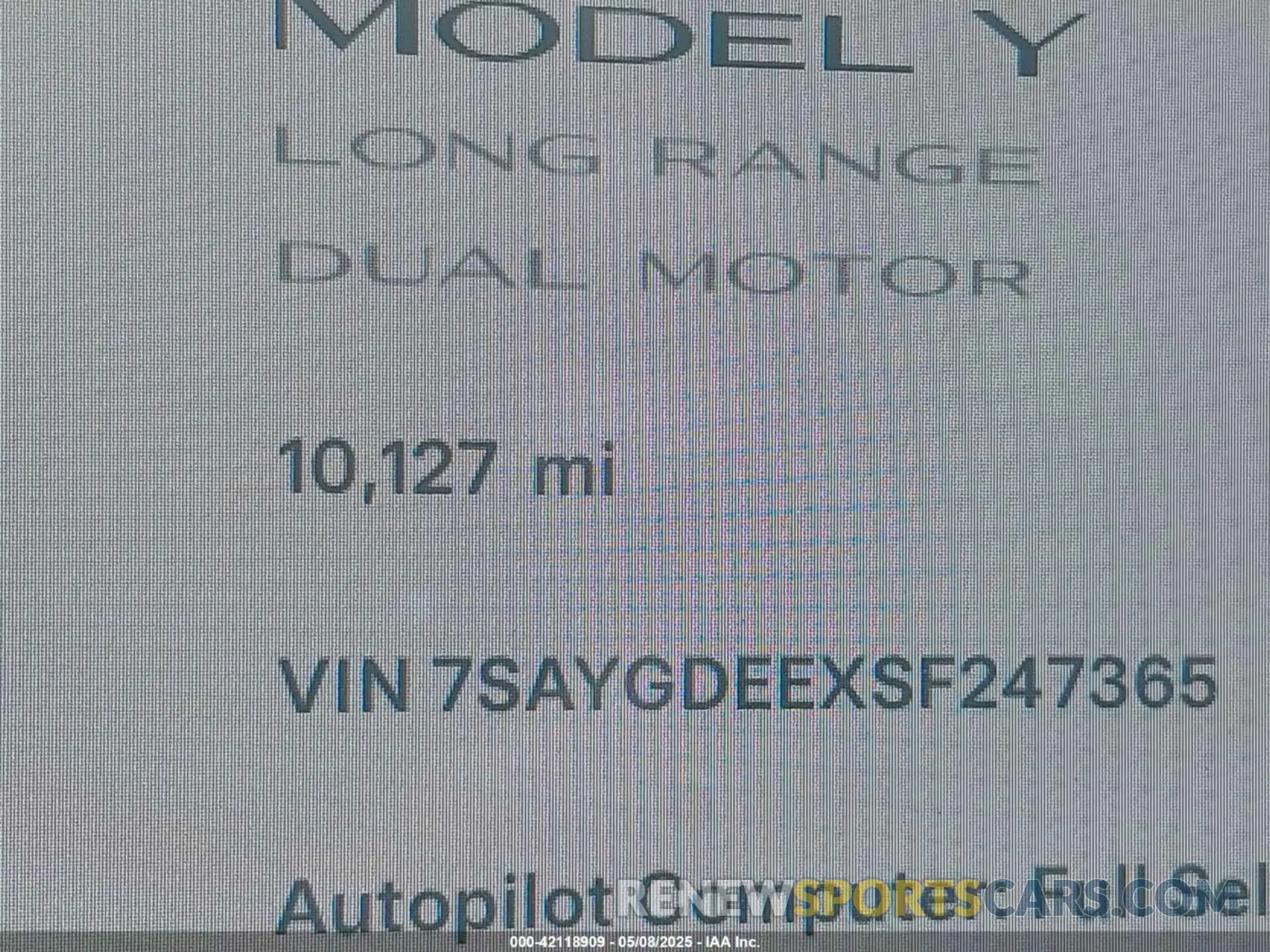 16 Photograph of a damaged car 7SAYGDEEXSF247365 TESLA MODEL Y 2025