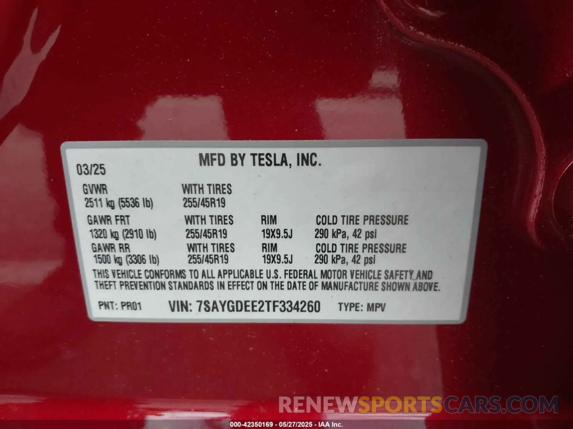 9 Photograph of a damaged car 7SAYGDEE2TF334260 TESLA MODEL Y 2026