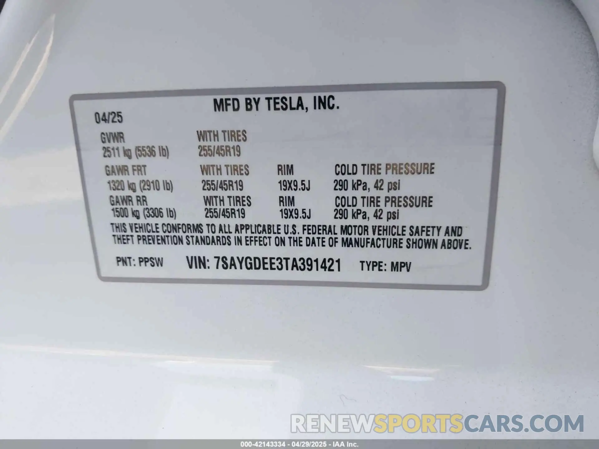 9 Photograph of a damaged car 7SAYGDEE3TA391421 TESLA MODEL Y 2026