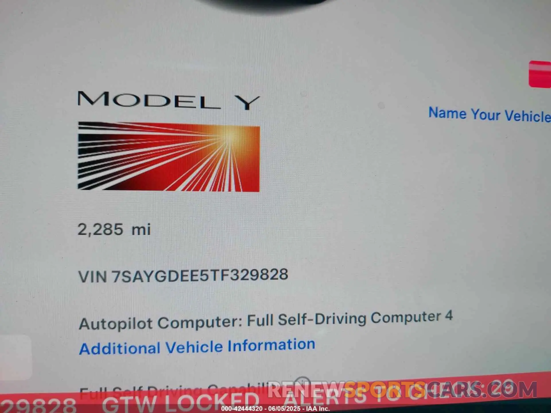 7 Photograph of a damaged car 7SAYGDEE5TF329828 TESLA MODEL Y 2026