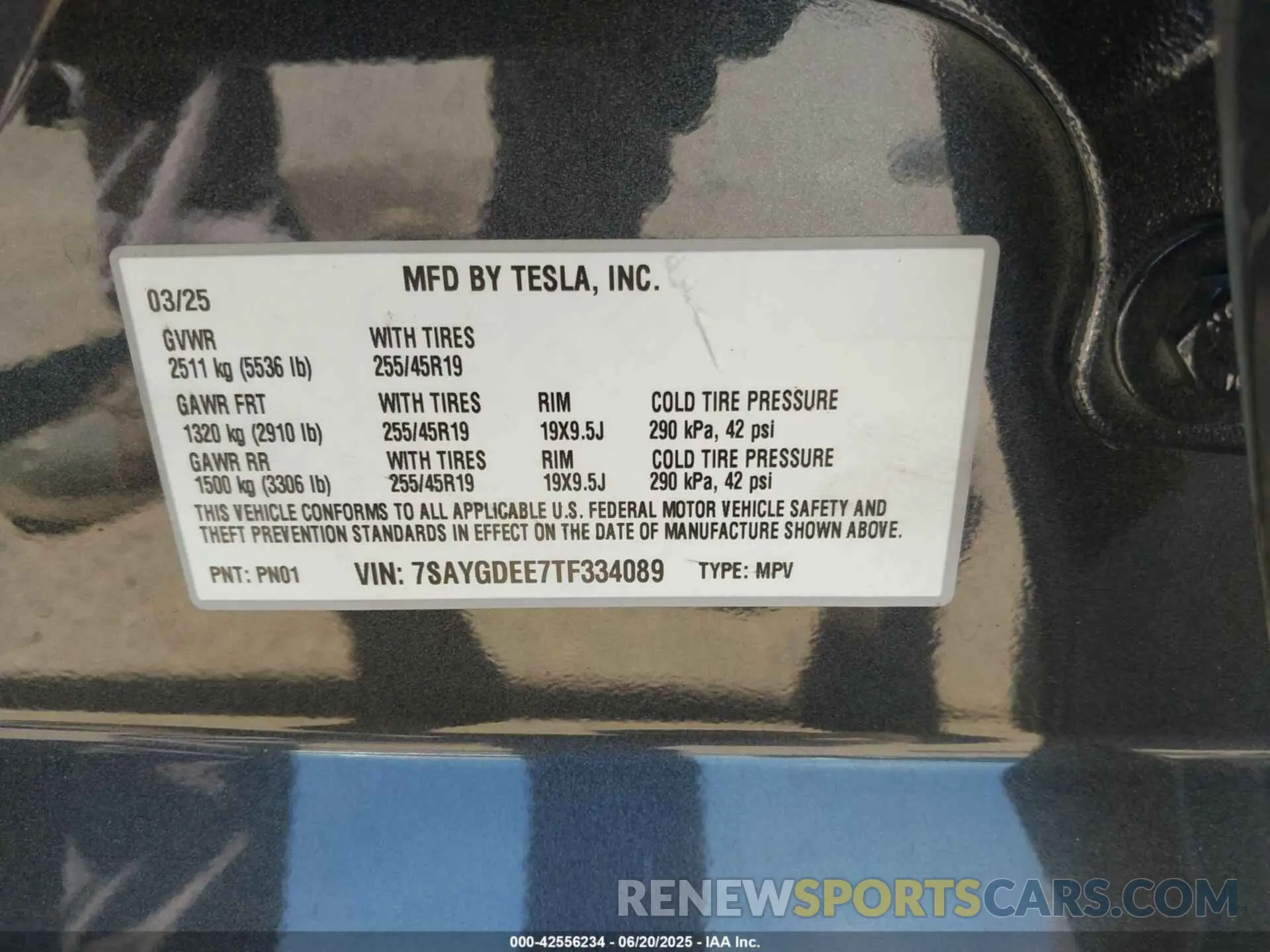 9 Photograph of a damaged car 7SAYGDEE7TF334089 TESLA MODEL Y 2026