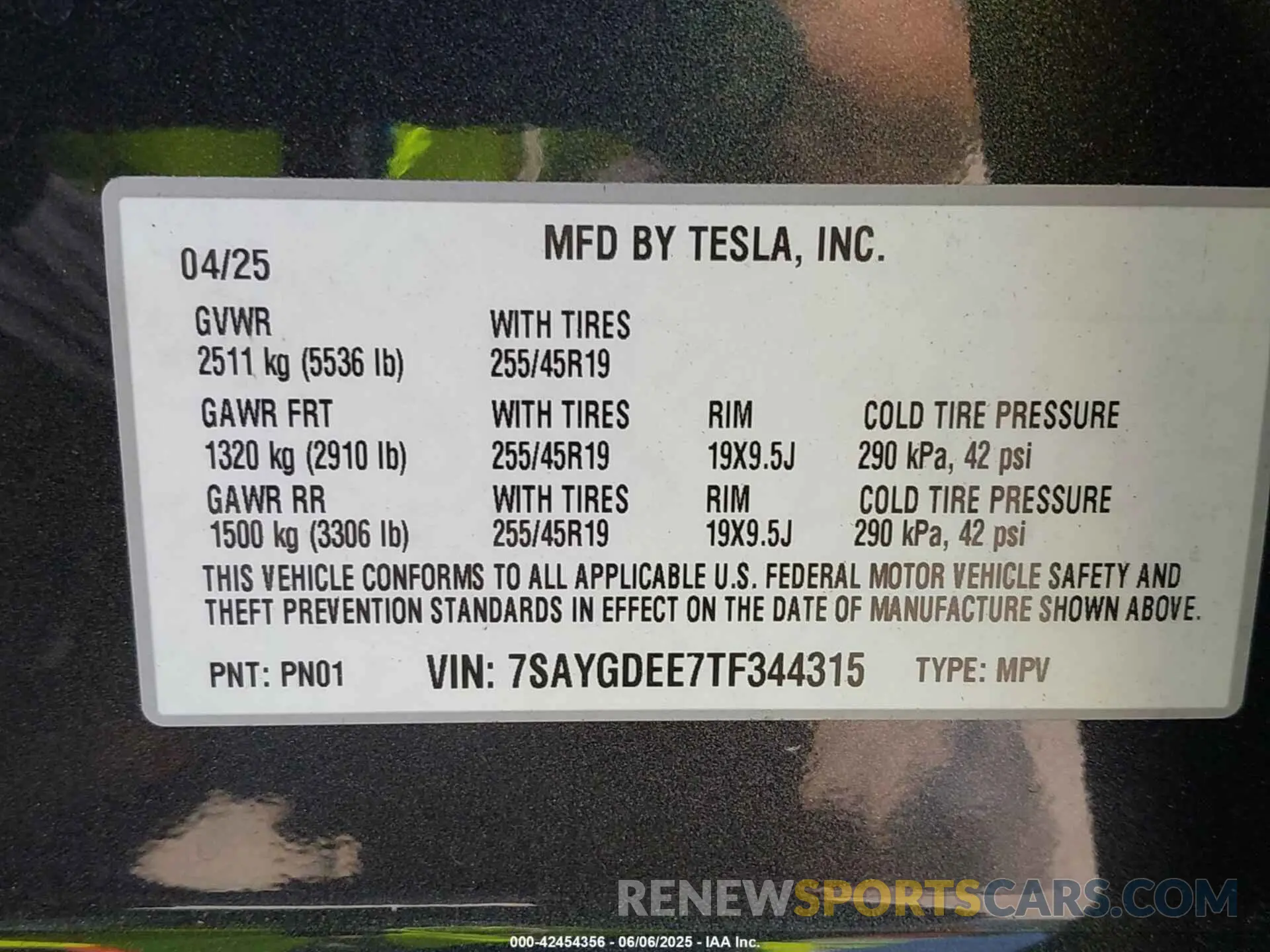 9 Photograph of a damaged car 7SAYGDEE7TF344315 TESLA MODEL Y 2026