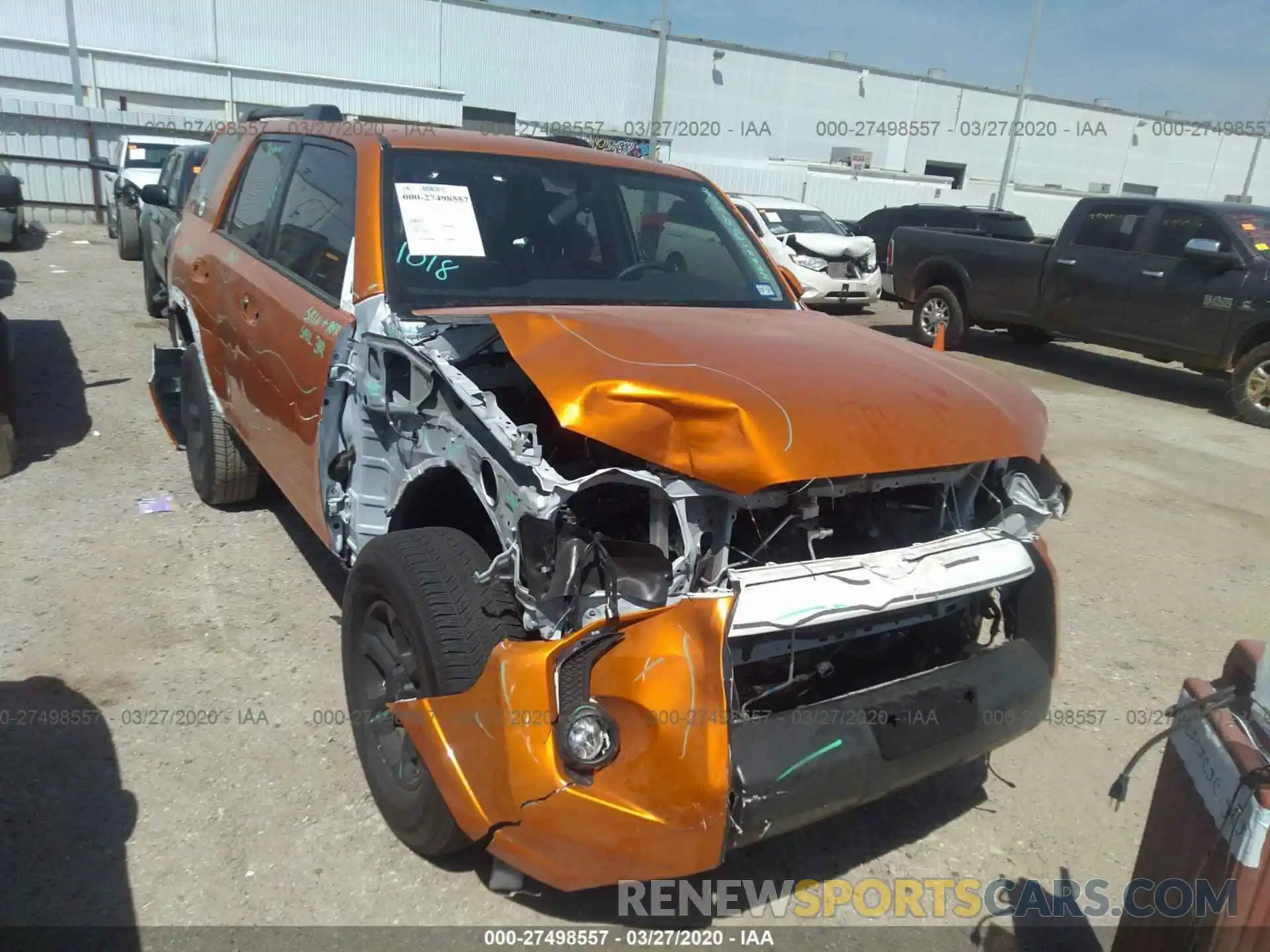 1 Photograph of a damaged car JTEBU5JR5K5652217 TOYOTA 4RUNNER 2019