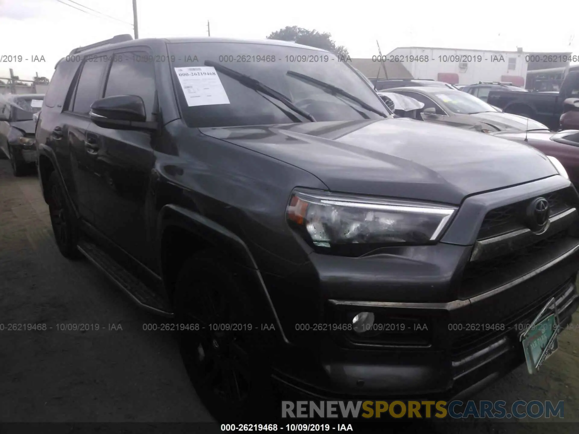 1 Photograph of a damaged car JTEBU5JR6K5614107 TOYOTA 4RUNNER 2019