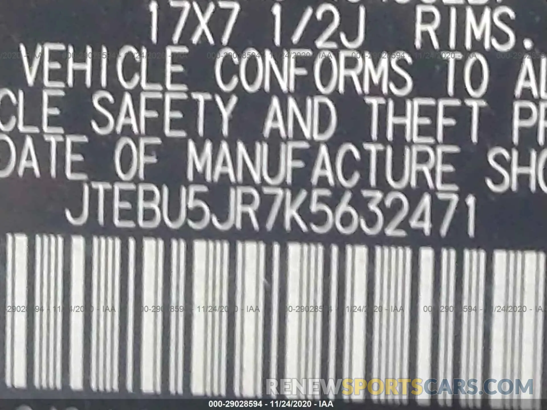 9 Photograph of a damaged car JTEBU5JR7K5632471 TOYOTA 4RUNNER 2019