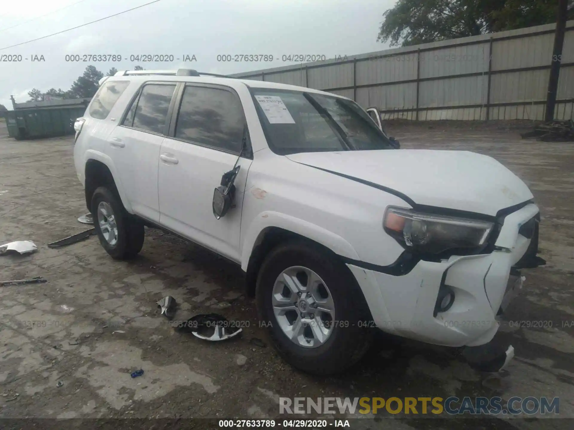 1 Photograph of a damaged car JTEZU5JR1K5191967 TOYOTA 4RUNNER 2019