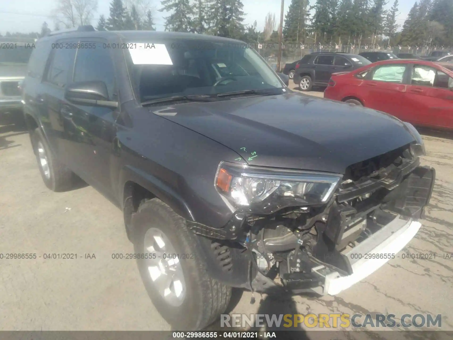 1 Photograph of a damaged car JTEZU5JR2K5207139 TOYOTA 4RUNNER 2019