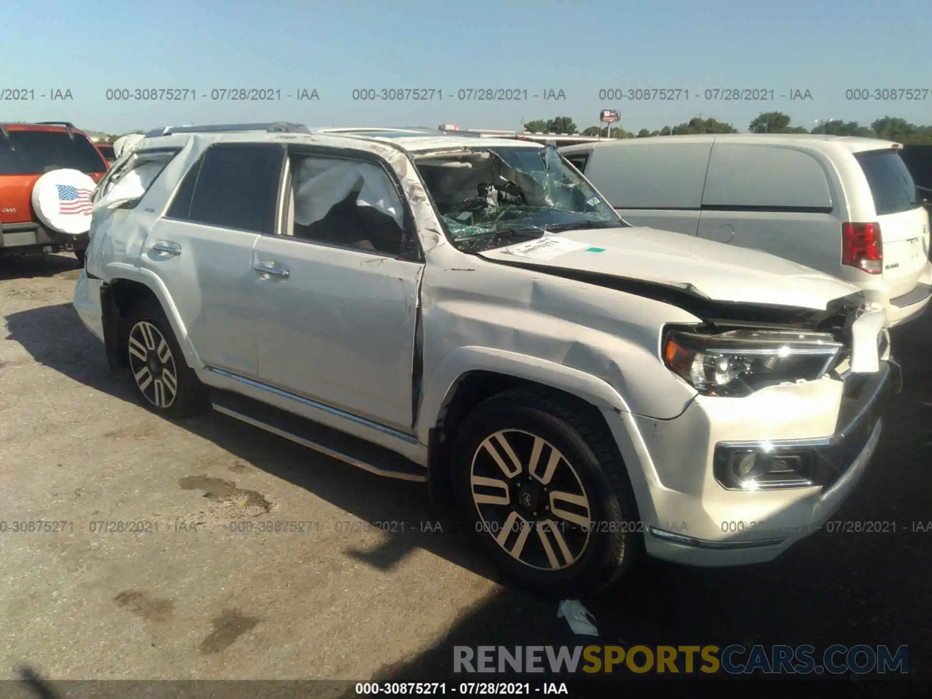 1 Photograph of a damaged car JTEZU5JR4L5215776 TOYOTA 4RUNNER 2020