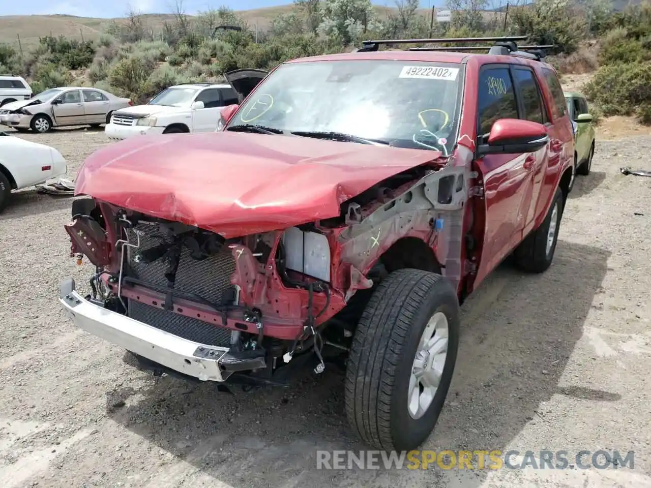 2 Photograph of a damaged car JTENU5JR5M5849954 TOYOTA 4RUNNER 2021