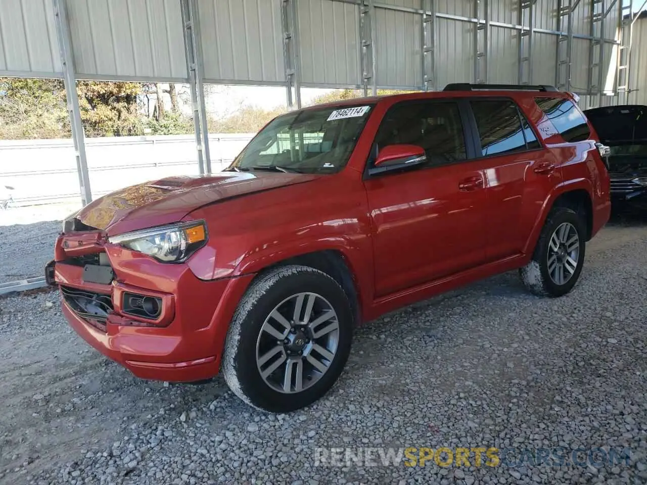 1 Photograph of a damaged car JTESU5JR7N6005168 TOYOTA 4RUNNER 2022