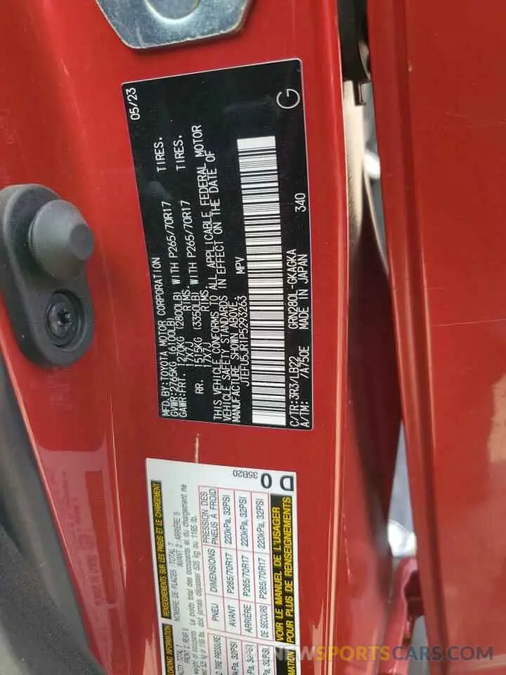 14 Photograph of a damaged car JTEFU5JR1P5293263 TOYOTA 4RUNNER 2023