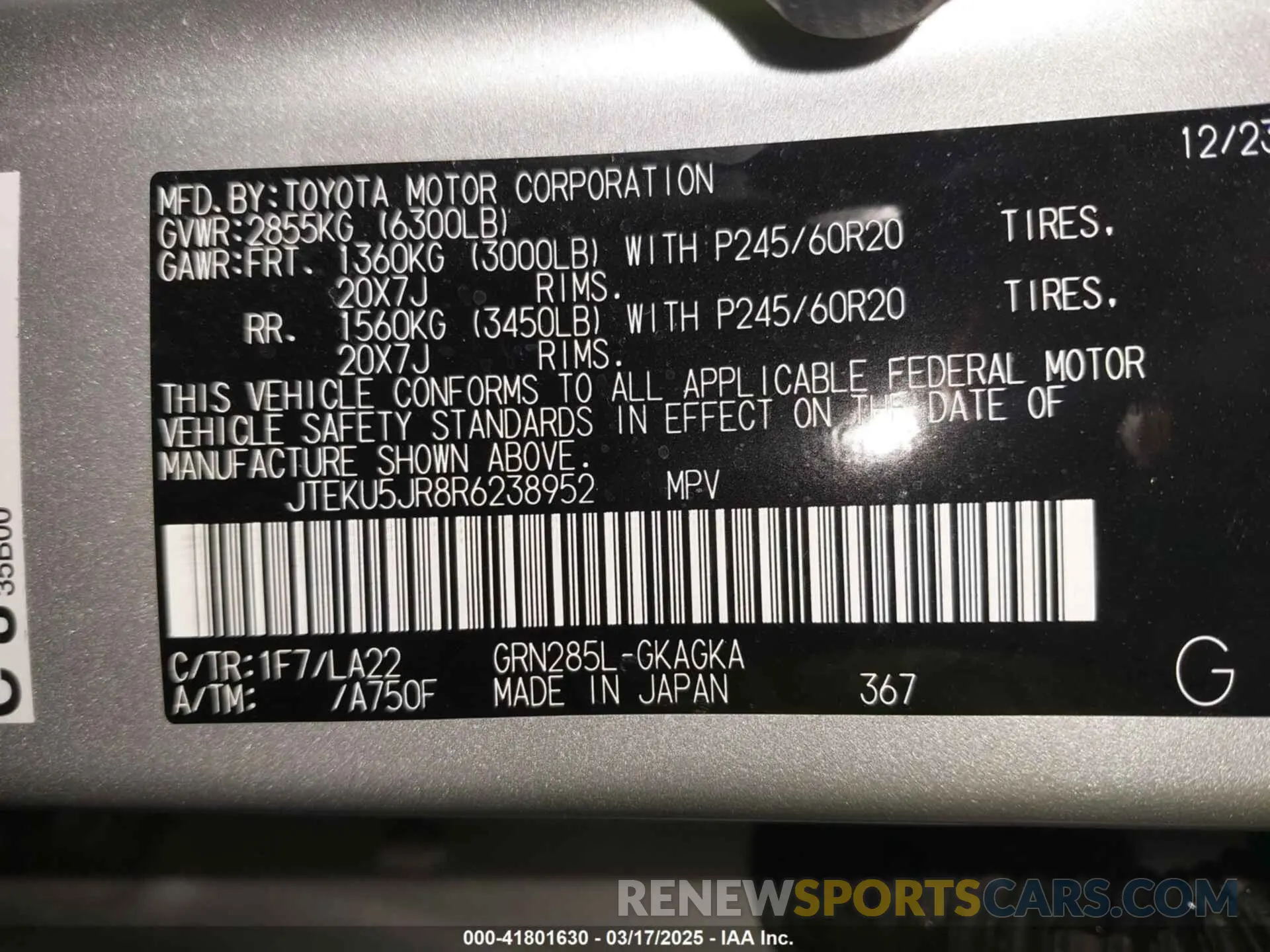 9 Photograph of a damaged car JTEKU5JR8R6238952 TOYOTA 4RUNNER 2024