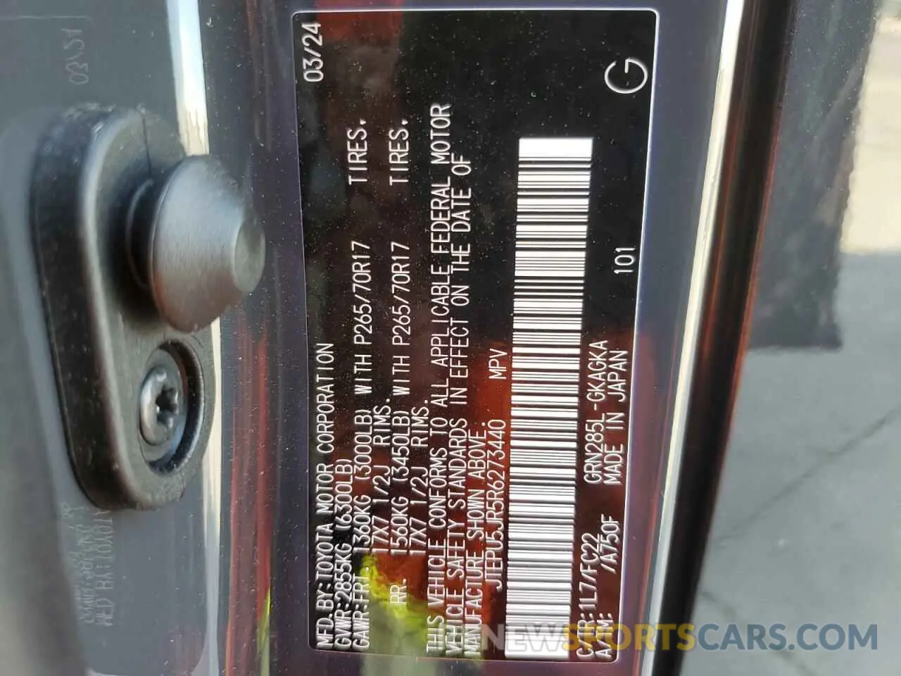 13 Photograph of a damaged car JTEPU5JR5R6273440 TOYOTA 4RUNNER 2024