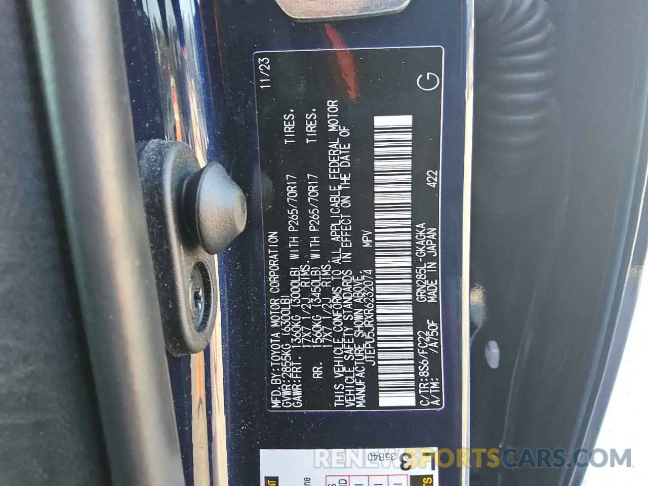 14 Photograph of a damaged car JTEPU5JRXR6232074 TOYOTA 4RUNNER 2024