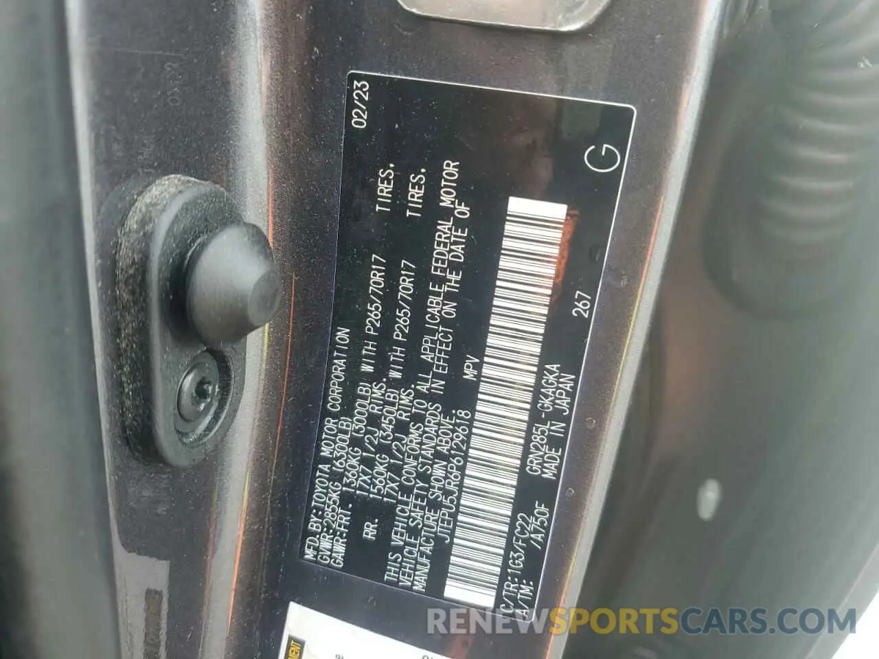 13 Photograph of a damaged car JTEPU5JR6P6129618 TOYOTA 4RUNNER SE 2023