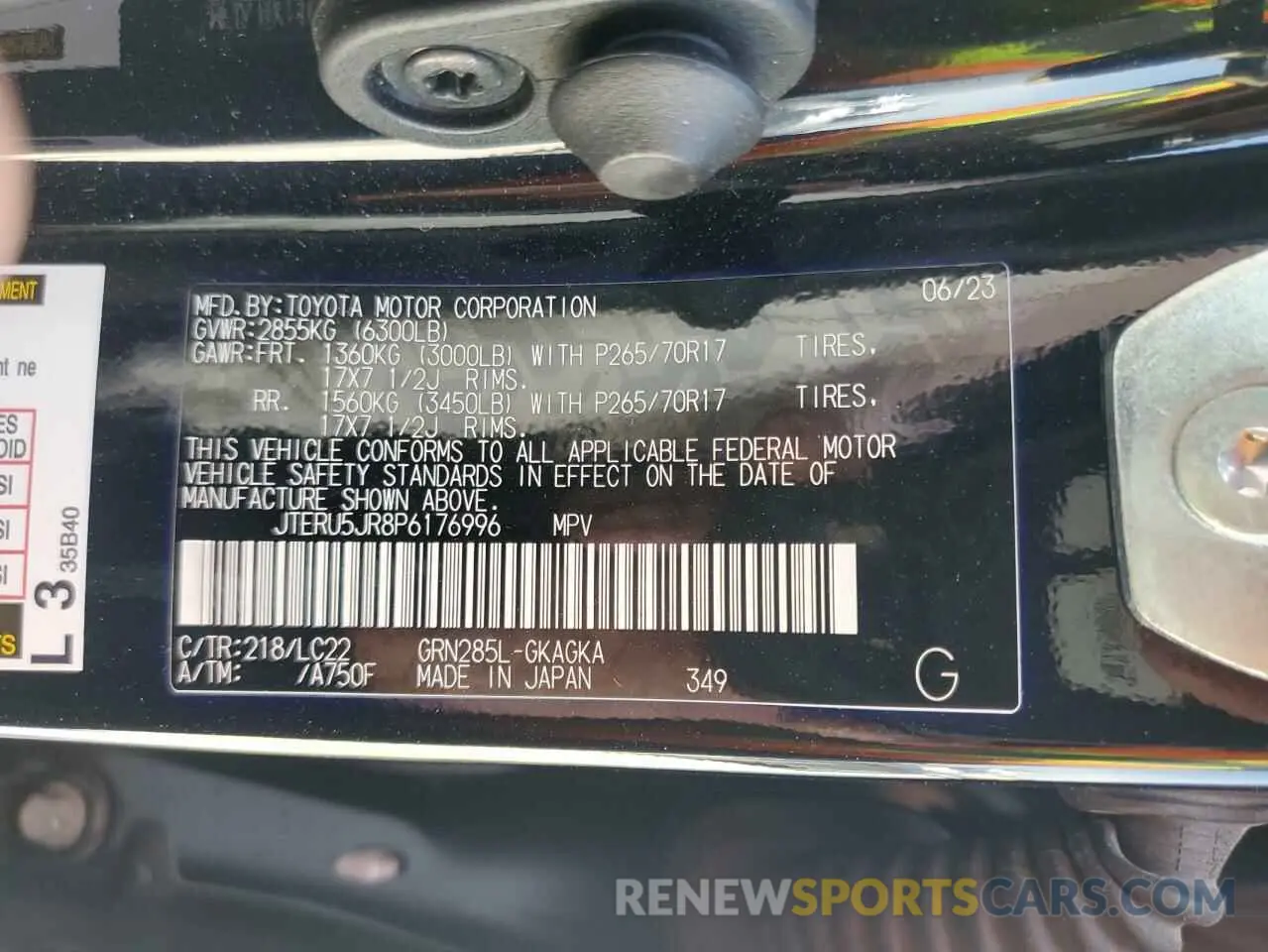 15 Photograph of a damaged car JTERU5JR8P6176996 TOYOTA 4RUNNER SE 2023
