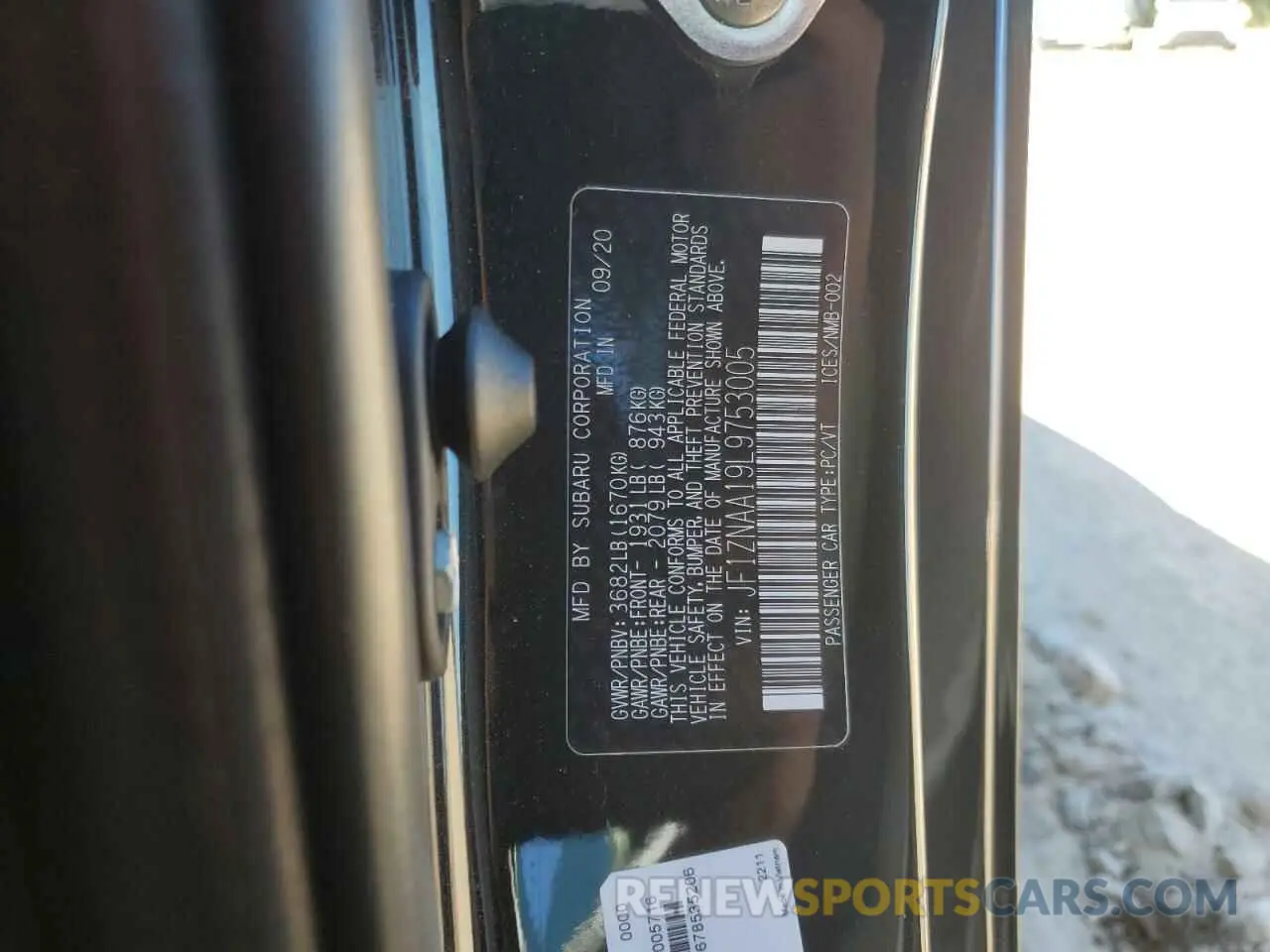 13 Photograph of a damaged car JF1ZNAA19L9753005 TOYOTA 86 2020