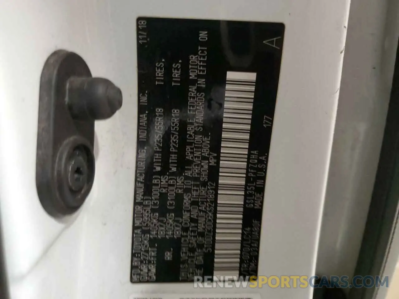 13 Photograph of a damaged car 5TDDZ3DC6KS218912 TOYOTA All Models 2019